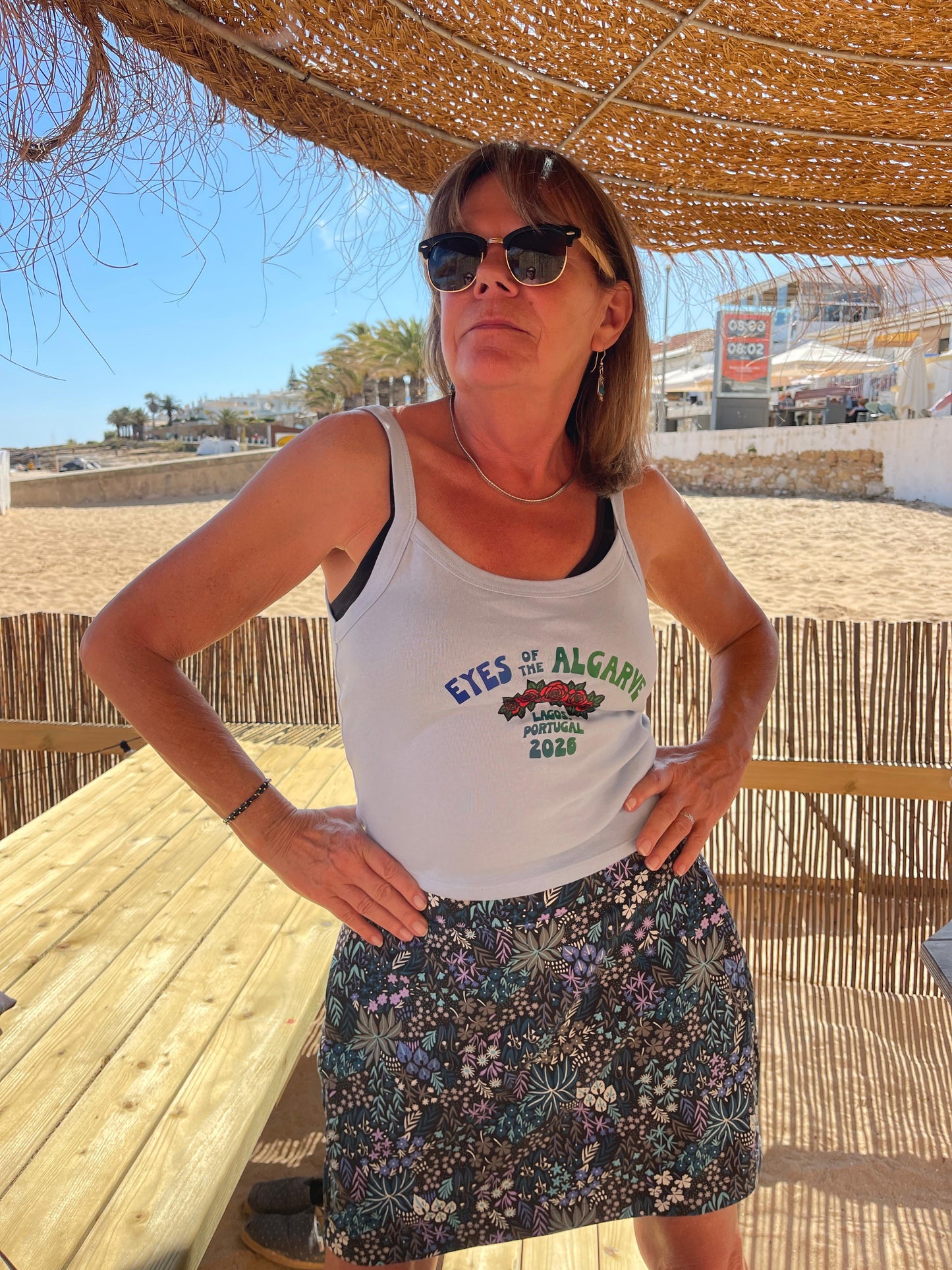 Eyes of the Algarve Women’s mid-cut cropped tank top