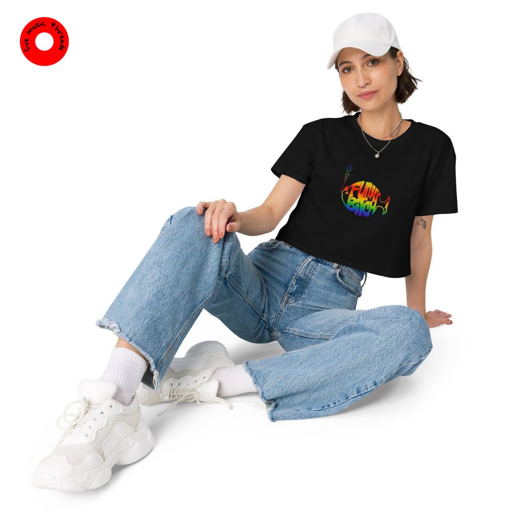 Funky Bitch Phish Crop Top | Rainbow Fish Logo