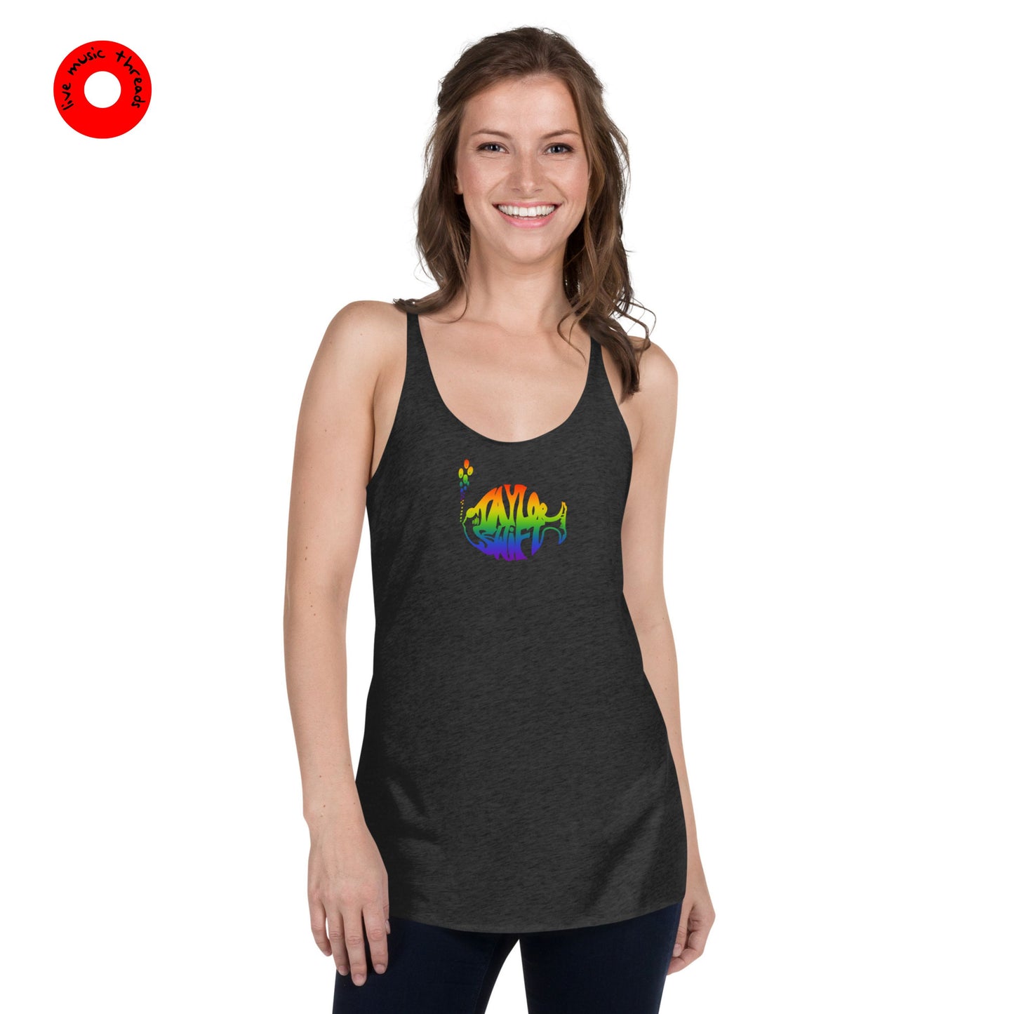 Swiphtie Racerback Tank: Swiftie & Phish Rainbow Lightweight Women's Tank