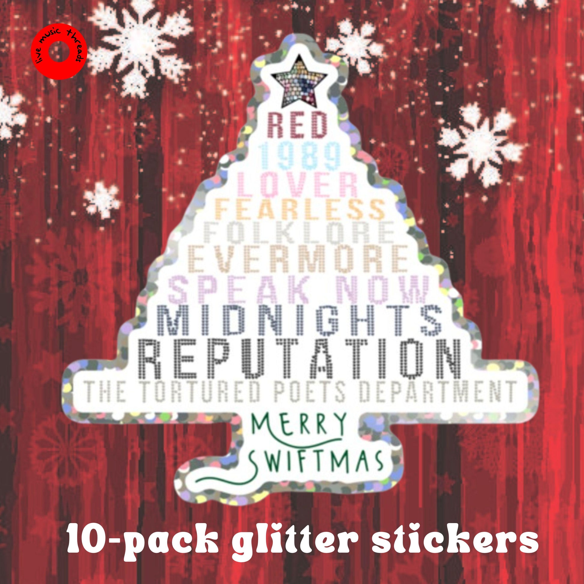 Swiftie Christmas Stickers (10-pack) | Eras Christmas Tree