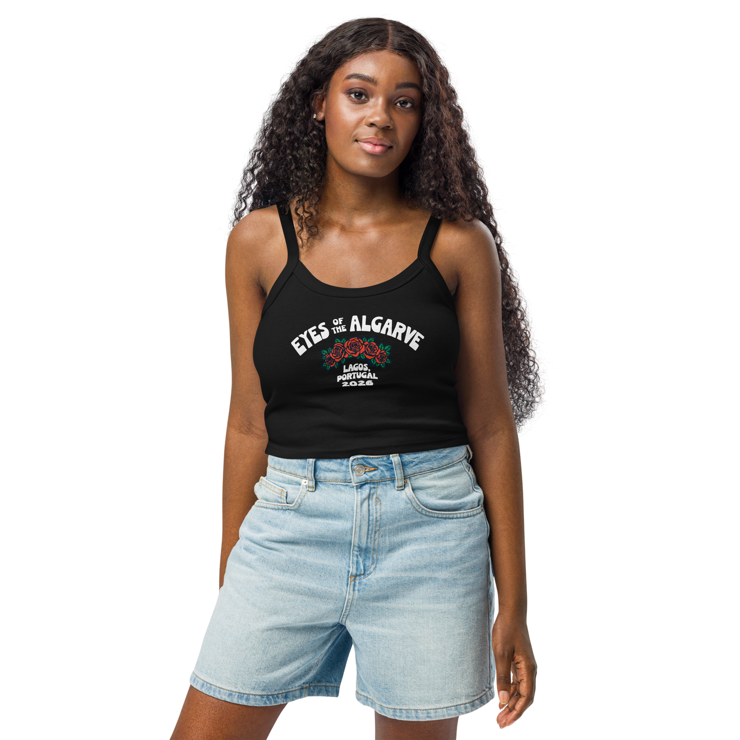 Eyes of the Algarve Women’s mid-cut cropped tank top