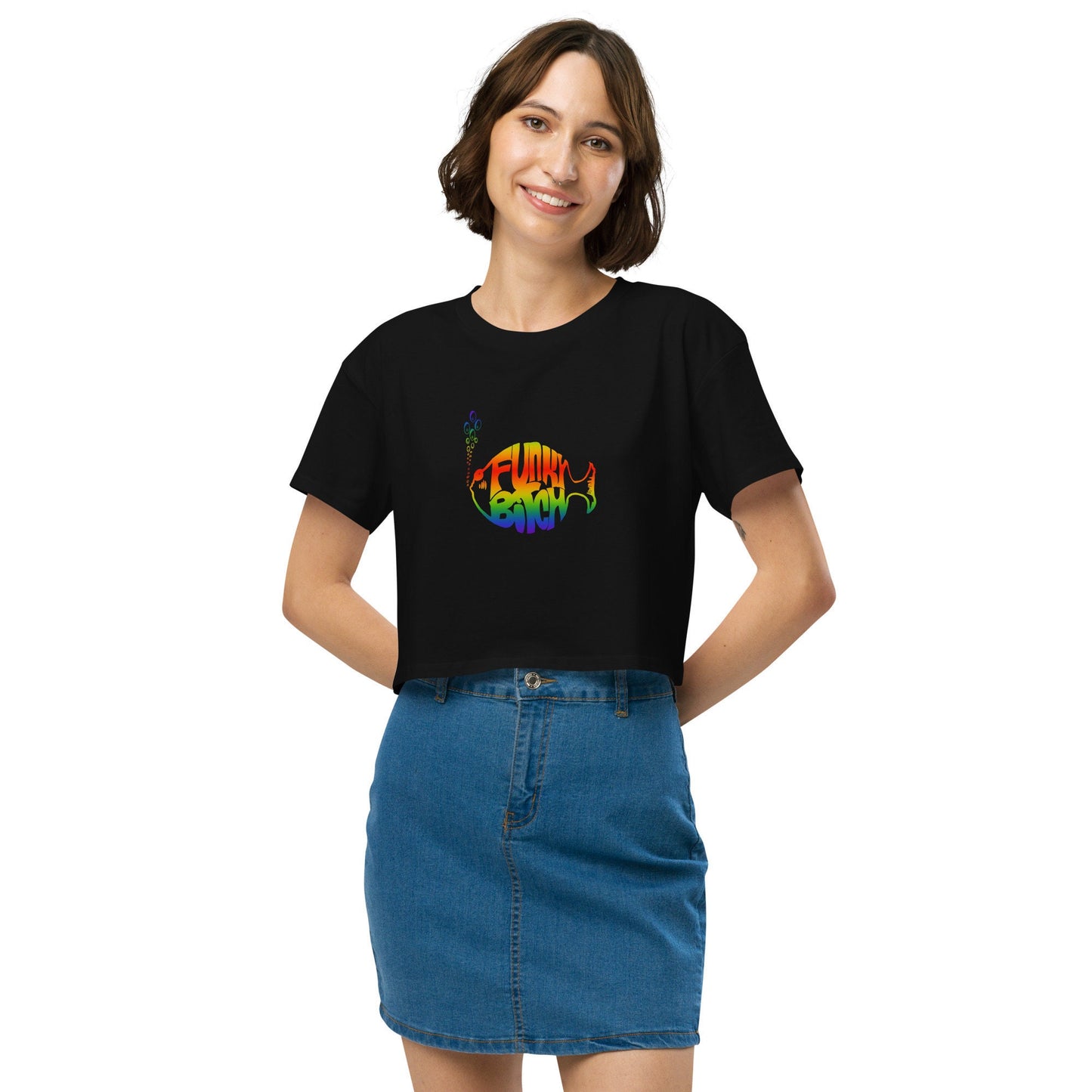 Funky Bitch Phish Crop Top | Rainbow Fish Logo