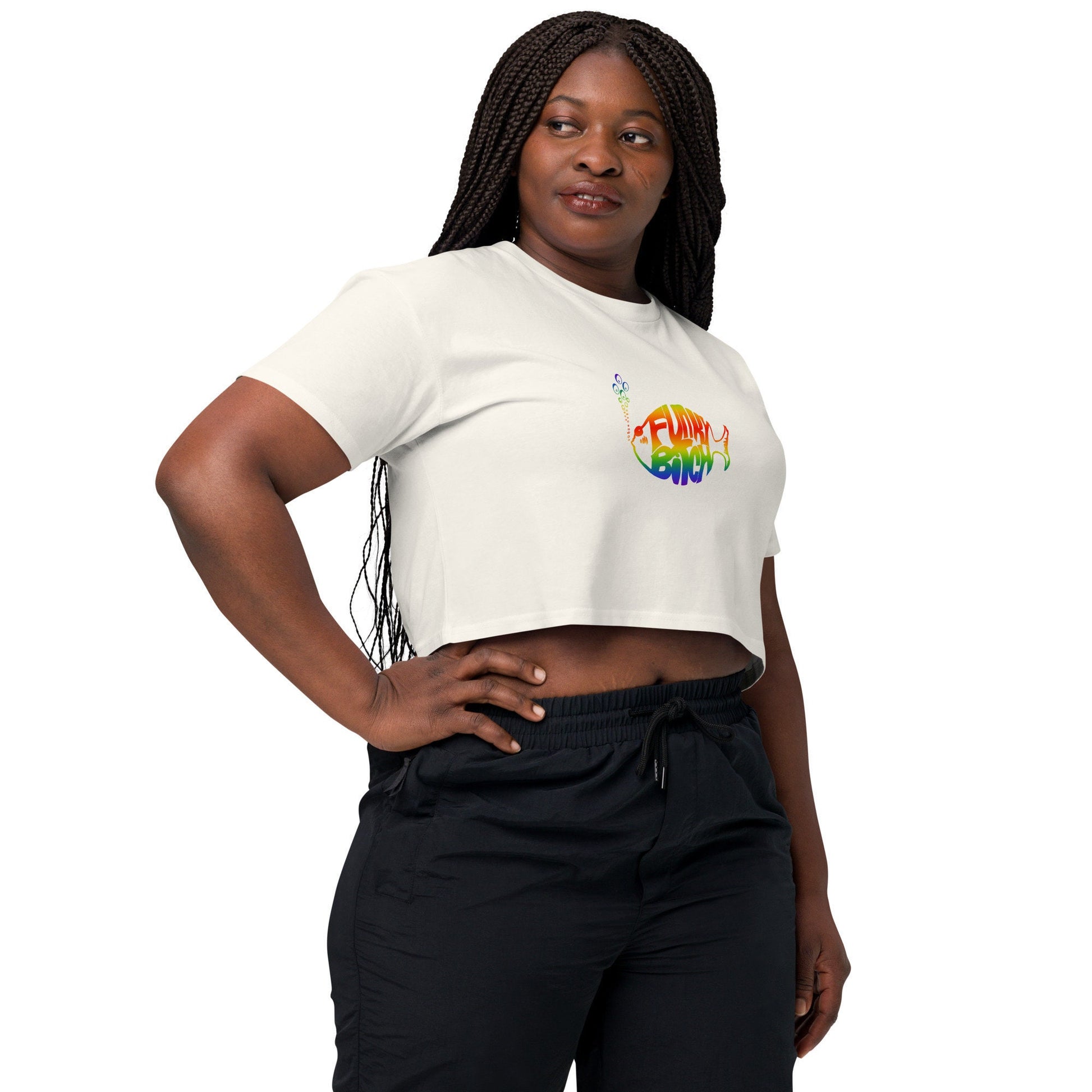 Funky Bitch Phish Crop Top | Rainbow Fish Logo