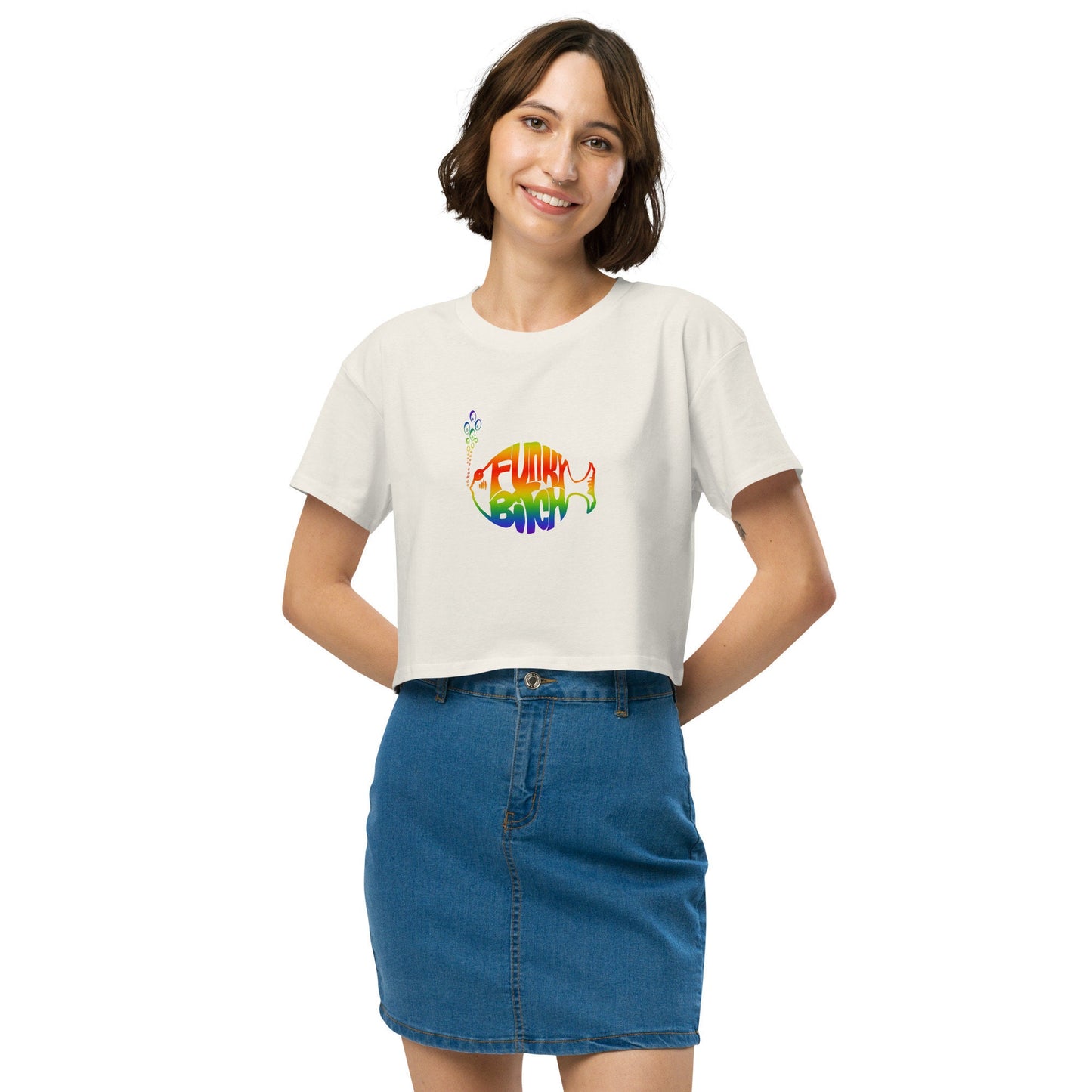 Funky Bitch Phish Crop Top | Rainbow Fish Logo