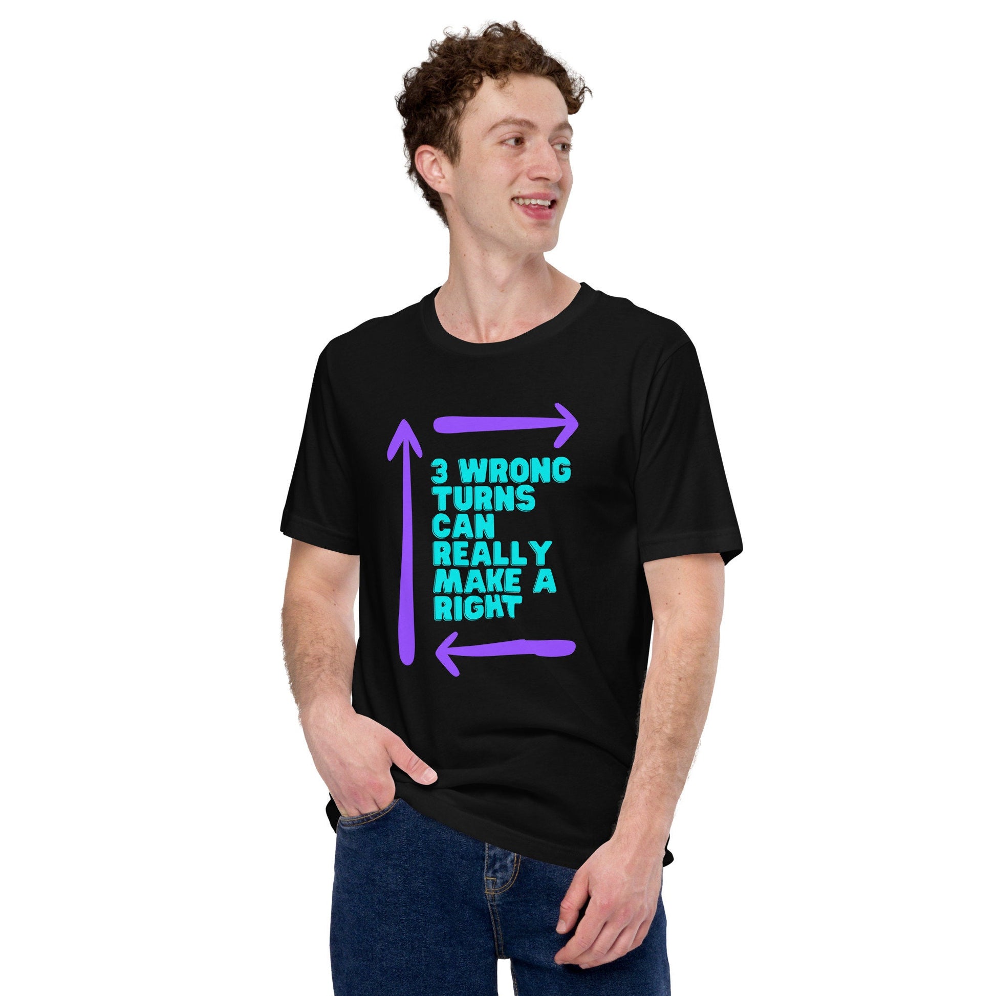 3 Wrong Turns Can Really Make a Right | Blaze On Phish Inspired T-shirt | Unisex retro colors